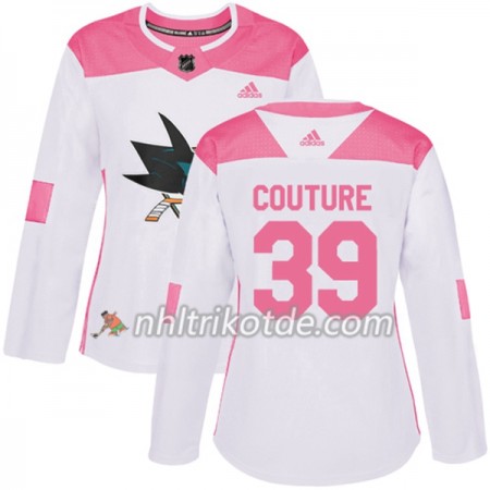 San Jose Sharks Trikot Logan Couture 39 Adidas 2017-2018 Weiß Pink Fashion Authentic - Dame